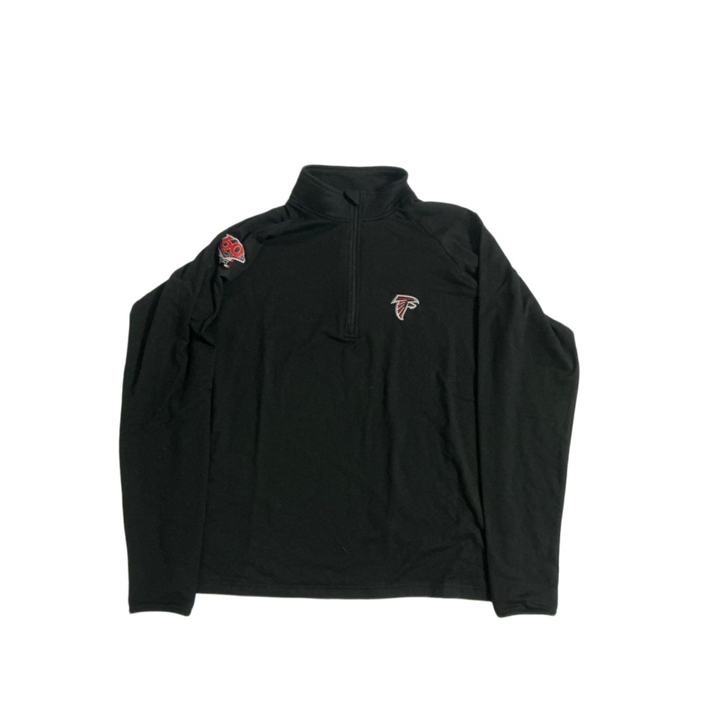 Atlanta Falcons 1/4 Zip Pullover Mens M Black 60th Season Patch Team Issued